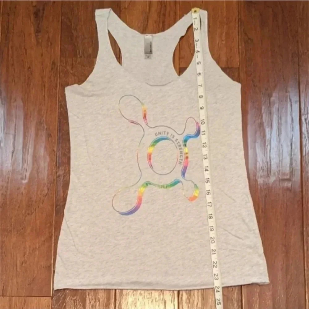 Unity is Strength Tank Top‎ Womens XS Gray Rainbow Science Diversity Equality - Picture 5 of 5